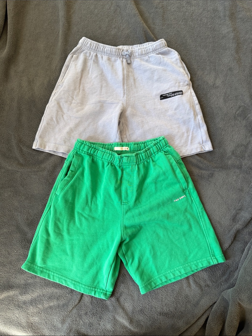 Zara Bright Green & Light Gray Kids’ Shorts Set